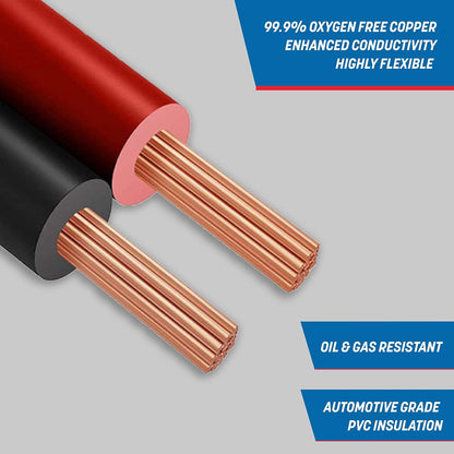 16 Gauge Wire (16 AWG) - 100 Foot, Pure Copper, Stranded Electrical Wiring for Speaker, Automotive, Trailer, Stereo and Home Theater Applications - Red/Black